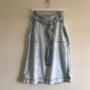 NWT Gap Acid Wash Denim A-Line Skirt 12 Petite